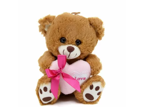 Maci szívvel 3f 15cm