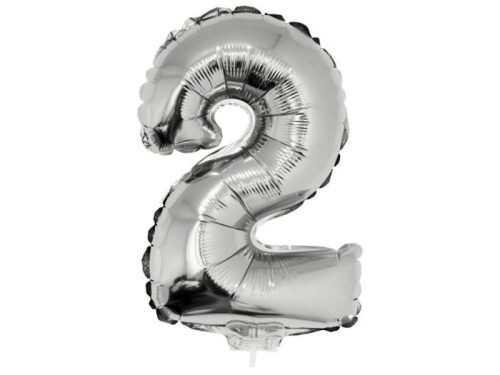 Számos lufi - 2, ezüst, 42 cm