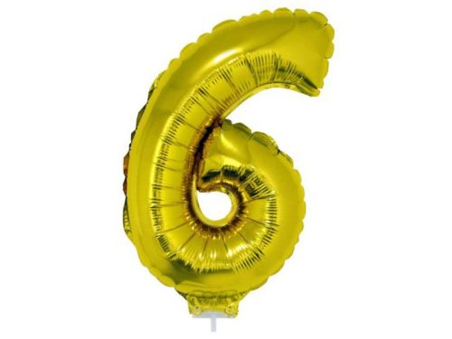 Számos lufi - 6, arany, 42 cm
