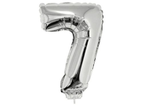 Számos lufi - 7, ezüst, 42 cm