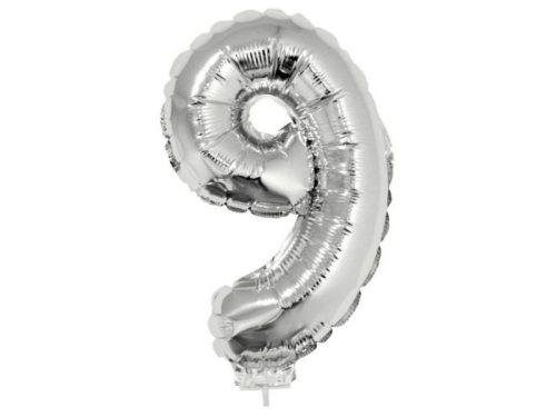 Számos lufi - 9, ezüst, 42 cm