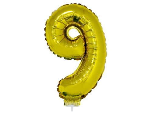 Számos lufi - 9, arany, 42 cm