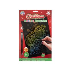 Karácsonyi képkarcoló, A4, 2 féle (arany/ezüst)