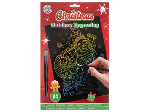 Karácsonyi képkarcoló, A4, 2 féle (arany/ezüst)