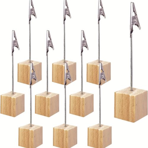 10db fából készült kártyatartó aligátorkapcsokkal