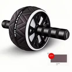   1db Otthoni Fitnesz Hasizom Gyakorló Kerék - Hordozható Mag Erősítő Piros & Fekete Fogantyúkkal, Tartós PP Anyag Has- és Mellizom Edzéshez, Felsőtest Edzéshez Fekete