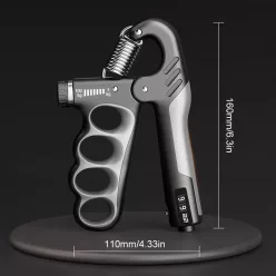   5-100kg Markolat Erősítő Mechanikus Számlálóval, Beállítható Ellenállású Csuklótágító Edző Kézi Fogantyú szürke - 5-100 kg