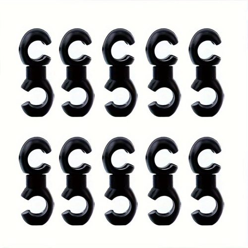 10db Kerékpár Kábelcsipeszek - Tartós ABS, Többszínű, Hegyi és Országúti Kerékpárokhoz - Váltó- és Fékvonalak Rendezése 10db Fekete