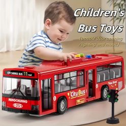 30.48 cm-es piros és kék dupla ajtós busz