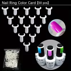   50 Db Körömlakk Színes Kijelzőkártya, Lakk UV Gél Színű Kijelző Körömdíszítő Gyűrű, Műkörömcsúcsok