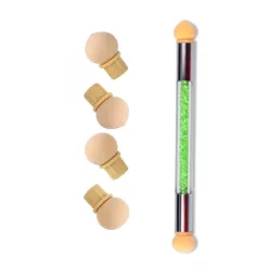   Gradient Sponges körömdíszítő ecsetkészlet 4 cserélhető fejjel – akrilgél, csillámos és púderszedő pöttyező eszközök professzionális körömművészeknek