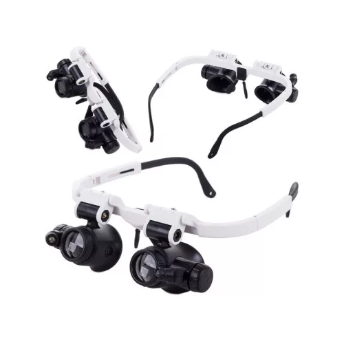 Professzionális Nagyító Szemüveg LED-del 8x–23x – Javításhoz és Szereléshez