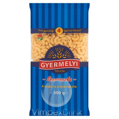 GYERMELYI TÉSZTA 4TOJ.SZARVACSKA 500G
