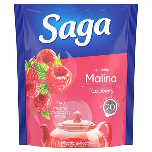 SAGA gyüm.tea 20 filt  Málna 34g