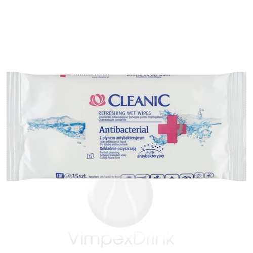 Cleanic frissítő törlőkendő antibacterial 15db