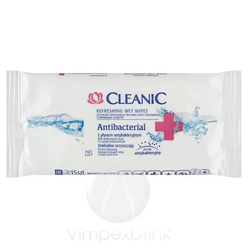 Cleanic frissítő törlőkendő antibacterial 15db