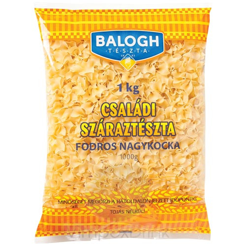 BALOGH Családi száraztészta 1kg Fodros nagykocka toj.nél.