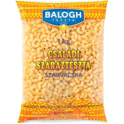 BALOGH Családi száraztészta 1kg Szarvacska toj.nél.