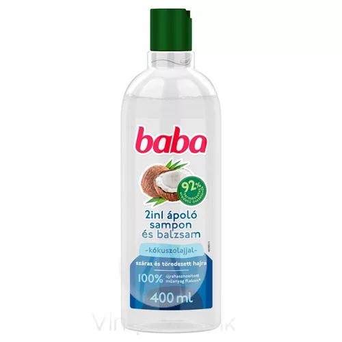 BABA Sampon és Balzsam 400ml 2in1 Száraz töredezett hajra kókuszolajjal