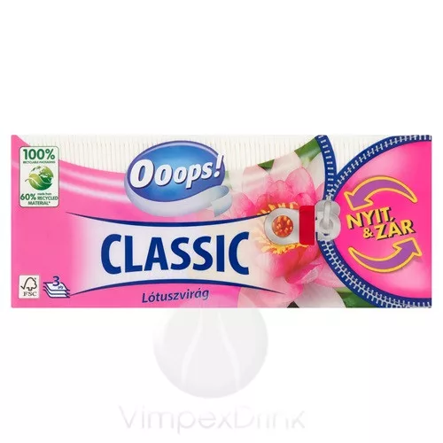 Ooops! papírzsebkendő 3rtg Lótuszvirág 90db