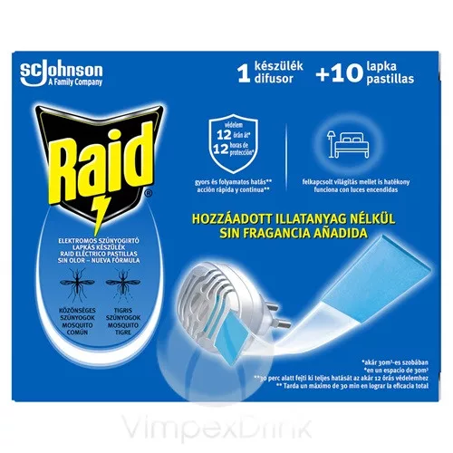 Raid elektromos lapkás szúnyogirtó k.1+10 utt.