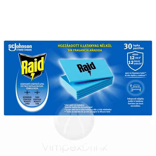 Raid elektromos lapkás szúnyogirtó utt. 30db