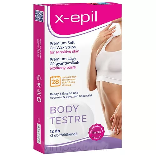 X-Epil H.kész pré.gélgyantacsík testre 12db