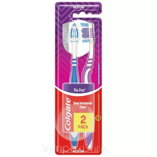 Colgate fogkefe ZigZag Plus közepes 1+1db