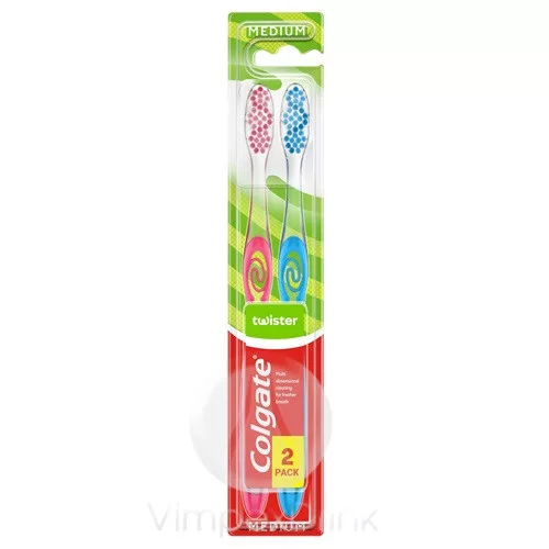 Colgate fogkefe Twister medium 1+1db
