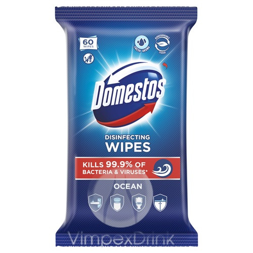 Domestos fert. törlőkendő 60db Ocean