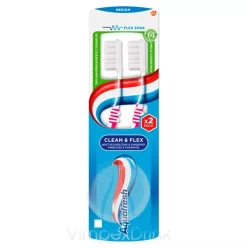   Aquafresh Clean&Flex fogkefe duopack közepesen erős sörtékkel