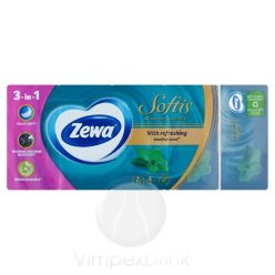 Zewa Softis 4 rét.papírzsebkendő menthol 10x9db