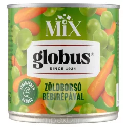 GLOBUS KONZERV zöldborsó bébirépával 400g/265g