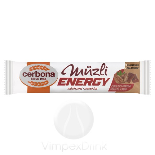 Cerbona Energy Csokoládés-mandulás müzliszelet 35g