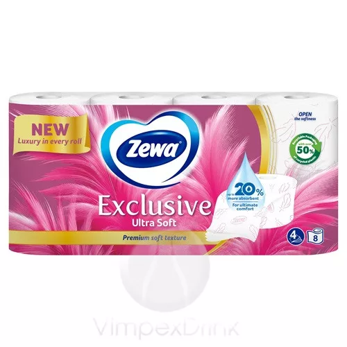 Zewa Exclus.Toalettpapír 4r.Ultra soft 8tek.