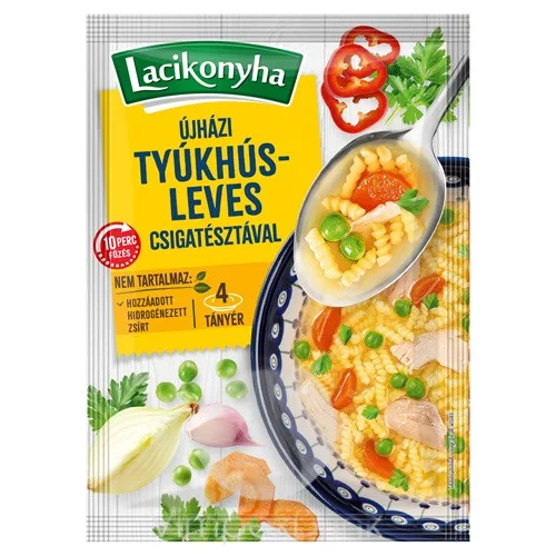 Lacikonyha Újházi tyúkhúsleves csigatésztával 4 tányéros 65g
