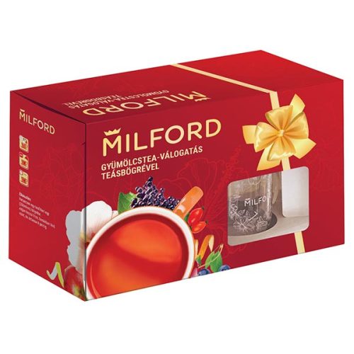 Milford Díszdoboz 3 gyümölcstea és 1 bögre 20x2,5g