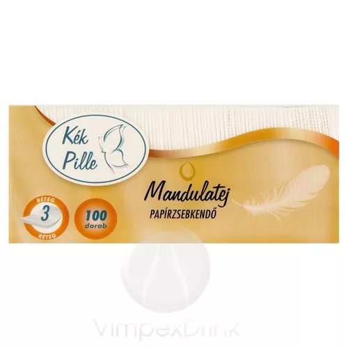 Kék Pille papírzsebkendő 3rét. 100db mandulatej