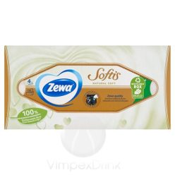   Zewa Softis 4rét.dob. papír zsebkendő NaturalSoft 80 db Új