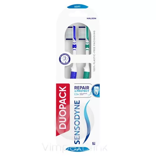 Sensodyne fogkefe duo Rep&Protect soft
