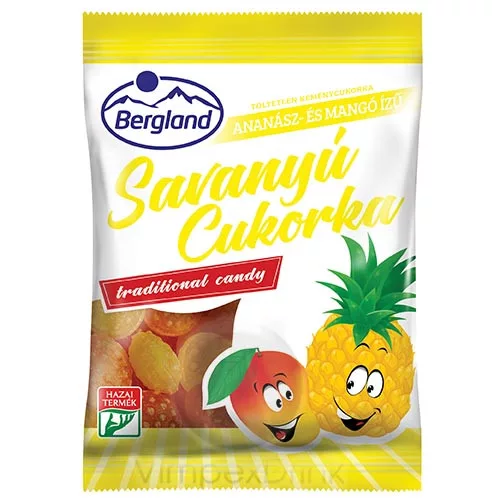Bergland Savanyú cuk.ananász-mangó70g