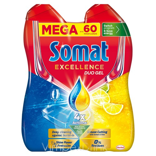 Somat m.gép gél 2x540ml Excellence Lem.