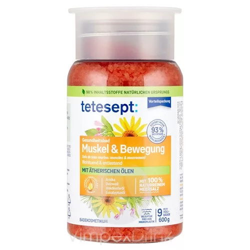 Tetesept Fürdősó 600g Izomregeneráló