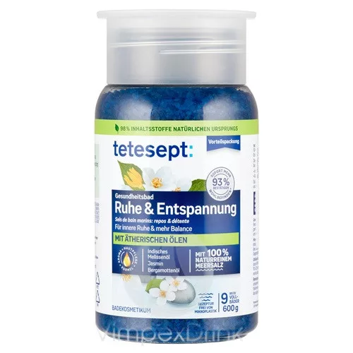 Tetesept Fürdősó 600g Laz.&belső nyug.