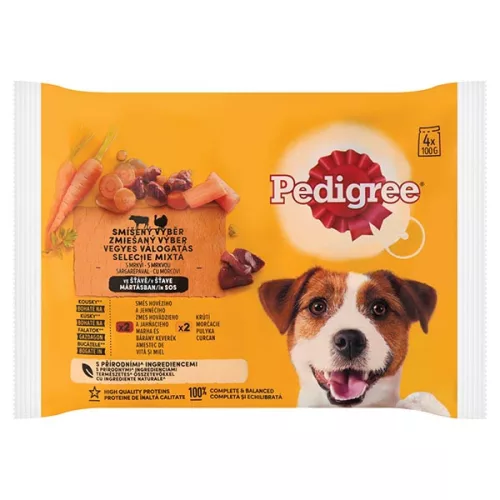 Pedigree 4pack marh&bár,pulyk&rép400g