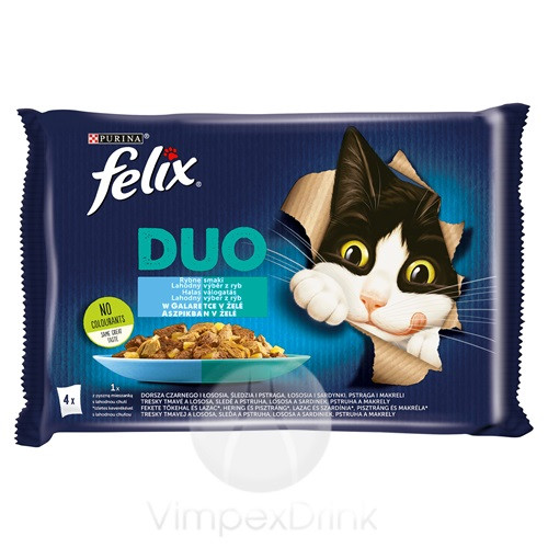 FELIX DUO Halas nedves macska 4*85g