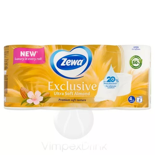 Zewa Exclus.Toalettpapír 4r. Almond 8tek.