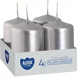 Aura Adventi gyertya 4db metál ezüst 271