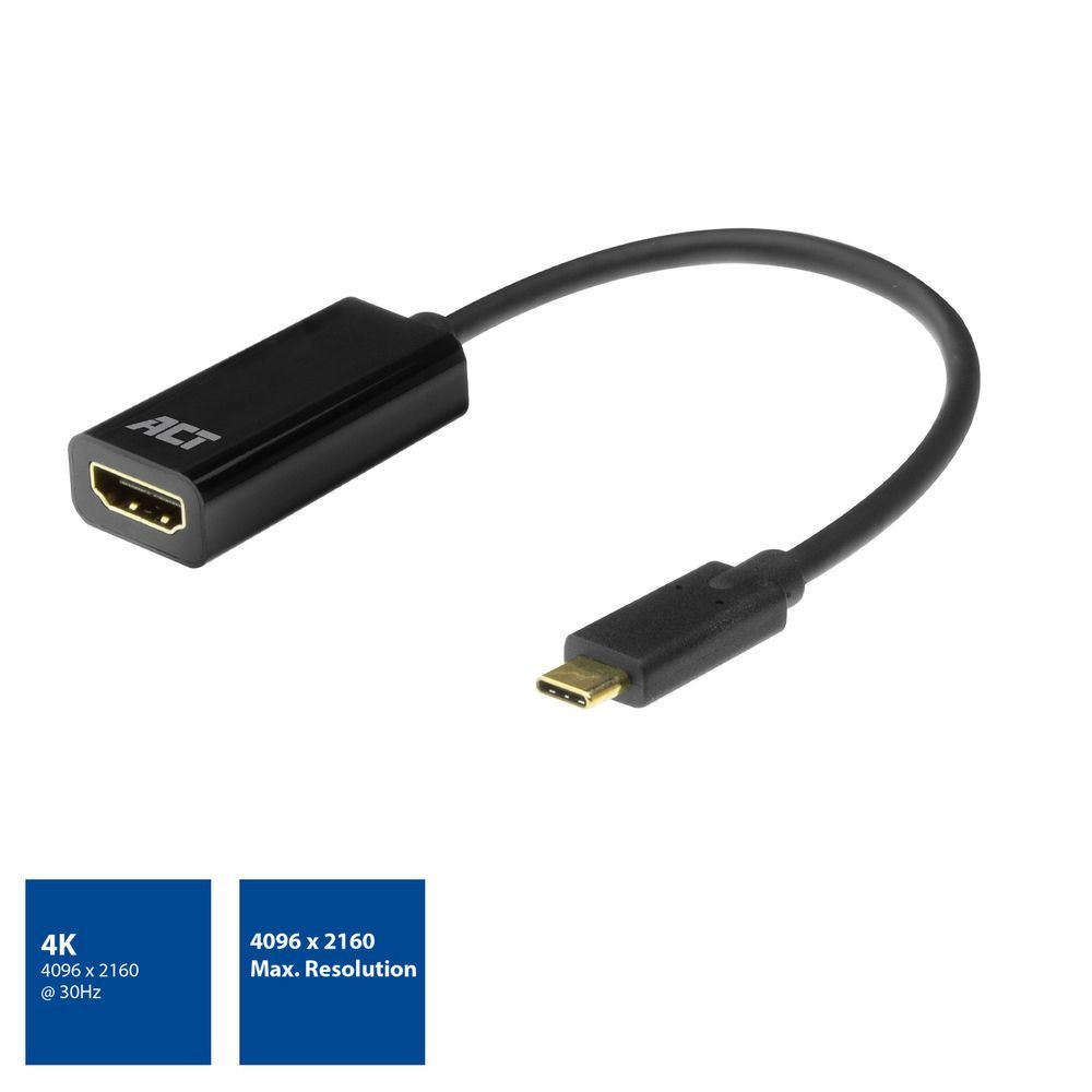 ACT AC7305 USB-C to 4K HDMI Adapter Black