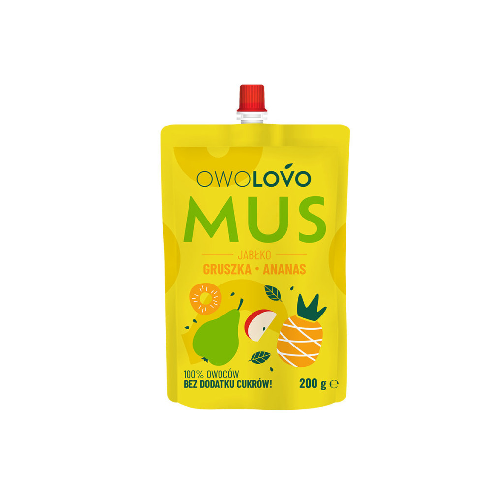 Owolovo Alma-ananász-feketeribizli gyümölcspüré - 250ml